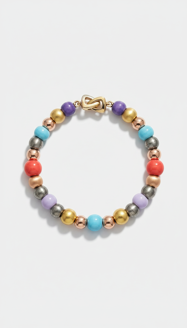 Limited Edition Mixed-Metal and Ceramic Bead Bracelet