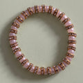 White Pearl Effect Bracelet - Gold and Diamond Look Spacers 15cm