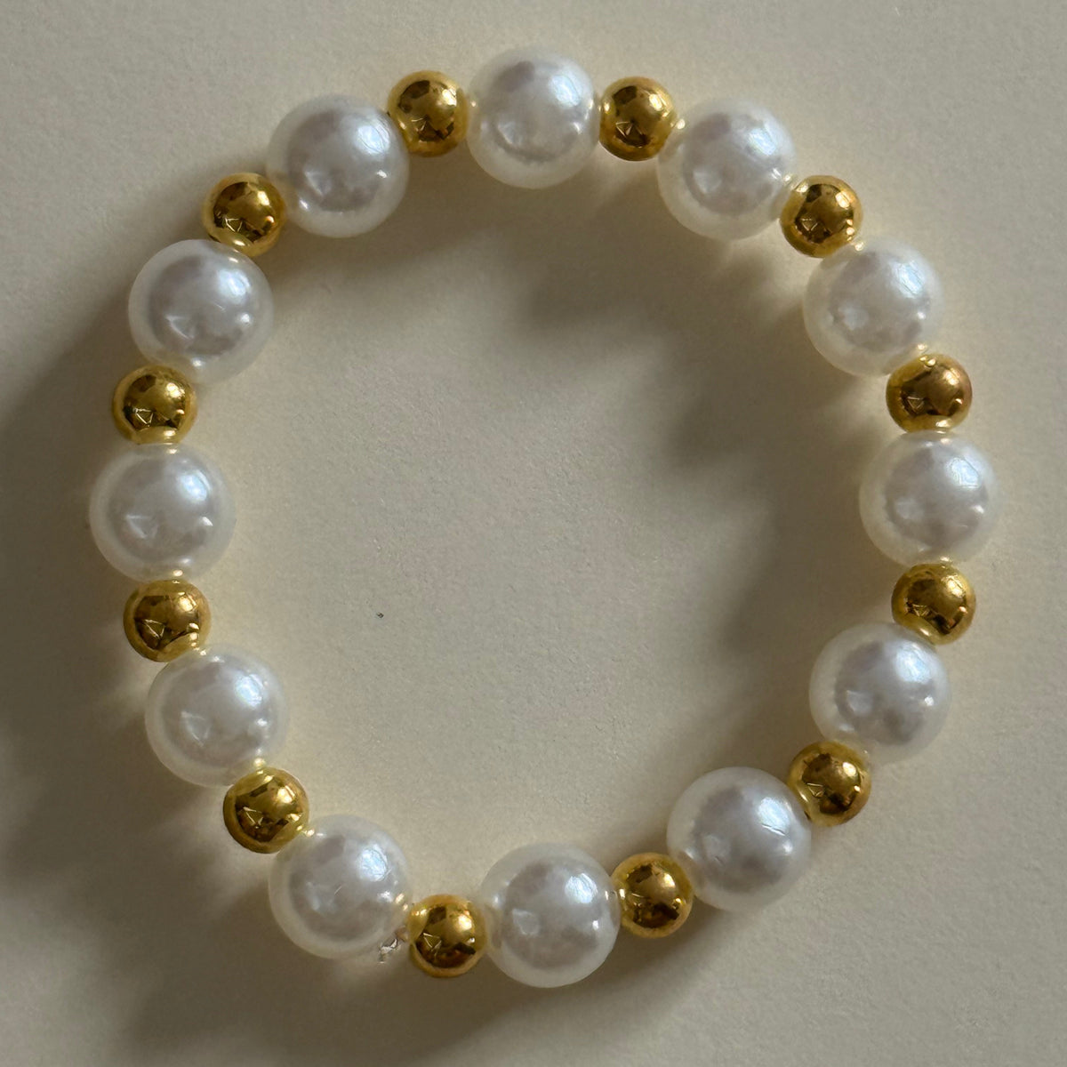 Pearl & Gold Bracelet 14cm