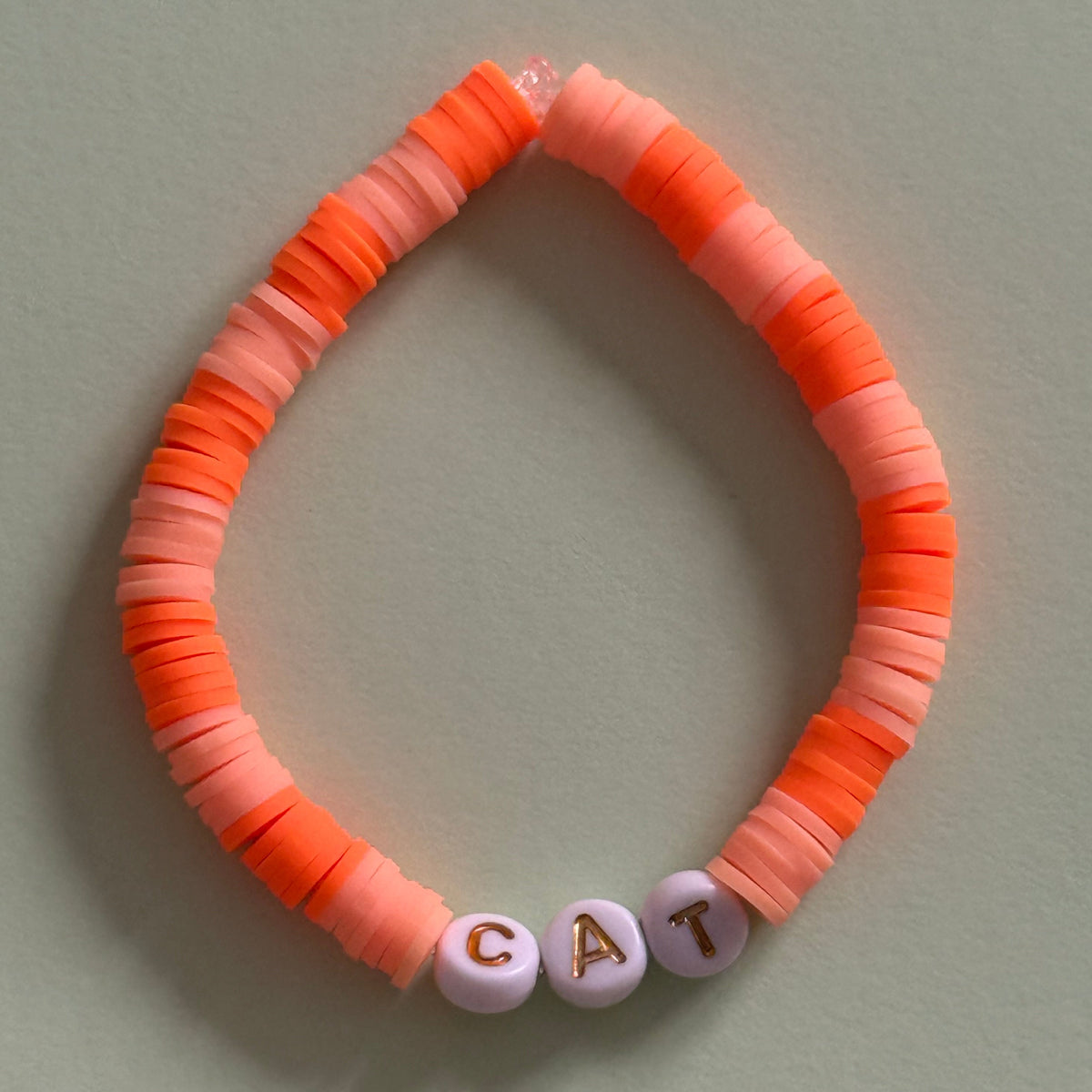Orange Bracelet "CAT"  13.5cm