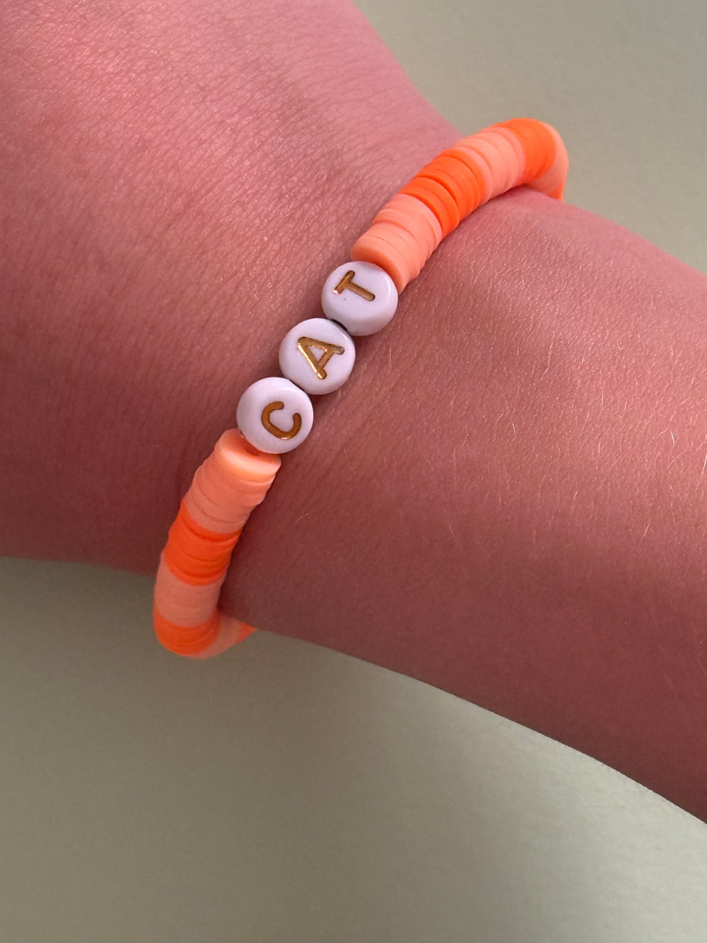 Orange Bracelet "CAT"  13.5cm