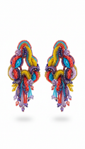 One-of-a-Kind Multicolor Beaded Statement Earrings